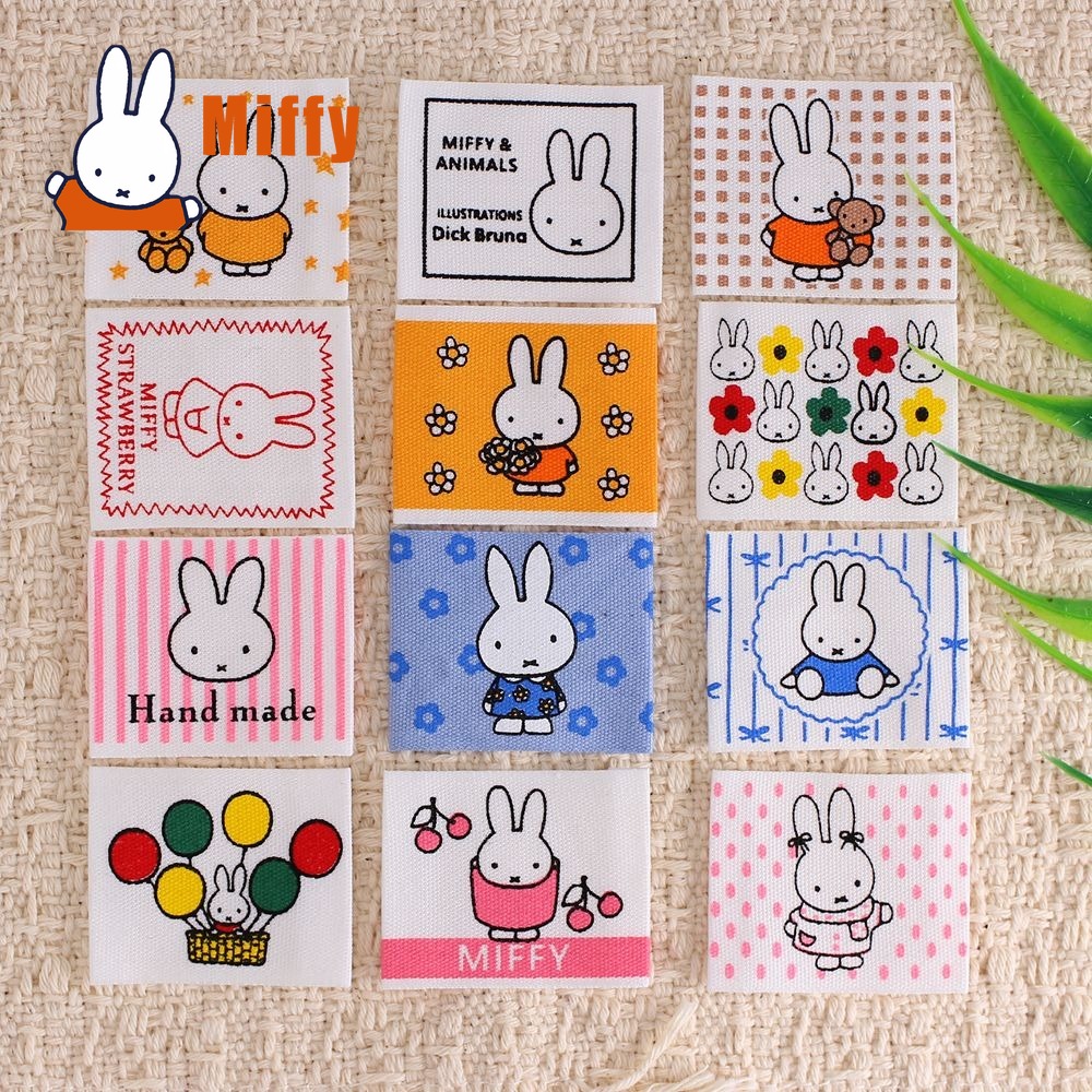 Embroidery Rabbit - かわいいミッフィー布パッチかわいいウサギ織りパッチ縫い付けアップリケ刺繍タグ DIY クラフトスクラップブック素材アクセサリーギフト