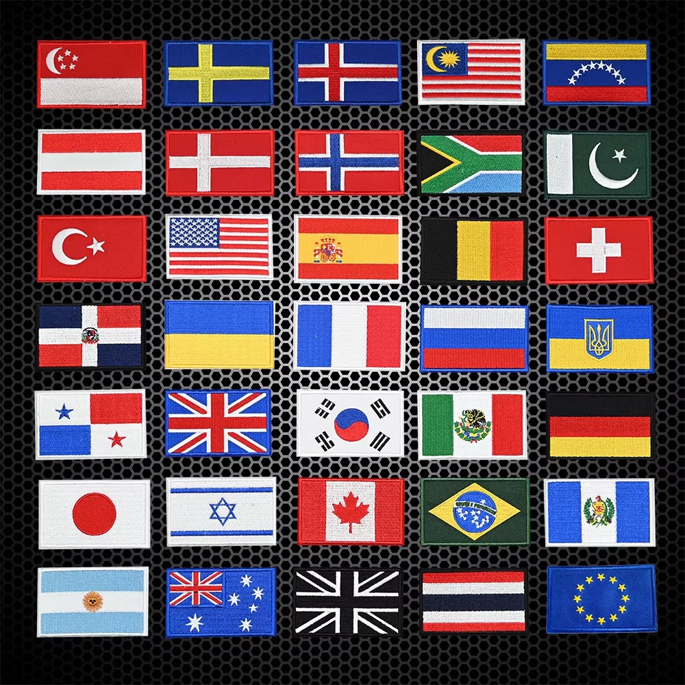 Embroidery In Australia - 刺繍旗パッチ米国英国カナダオーストラリア戦術的なフックとループパッチバックパック衣料用軍事陸軍アクセサリー