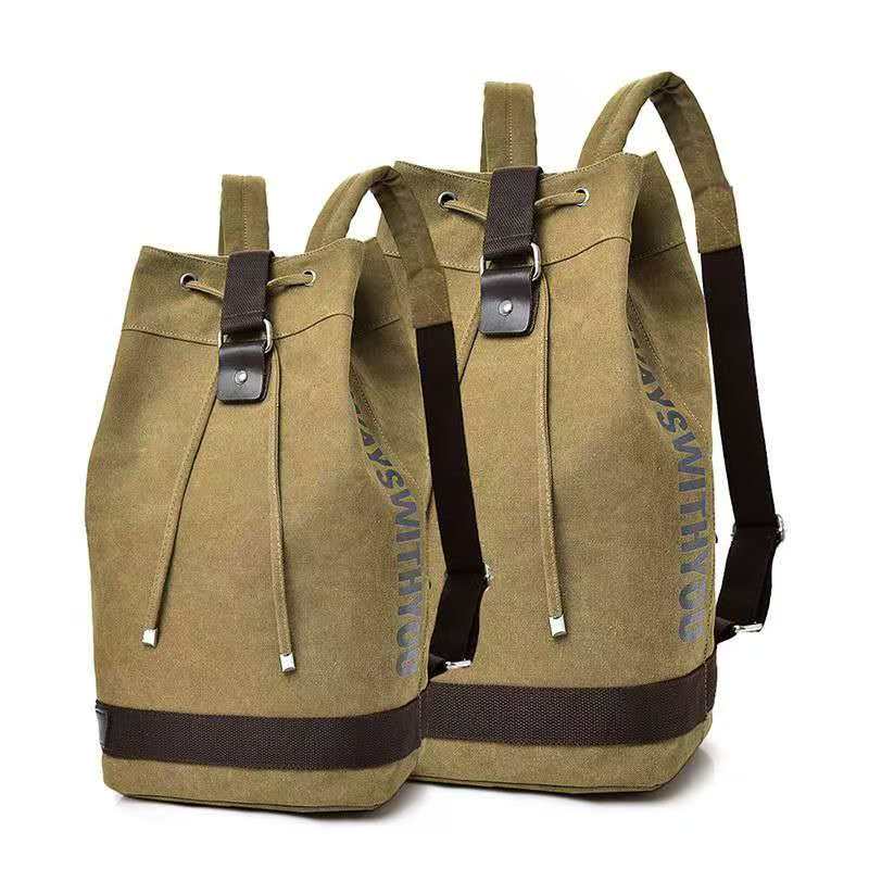 Embroidery Bag - 2026 キャンバスバックパック、デュアルショルダーストラップ付き、大容量バケットバッグ、男女兼用、アウトドア、カジュアル、旅行に最適