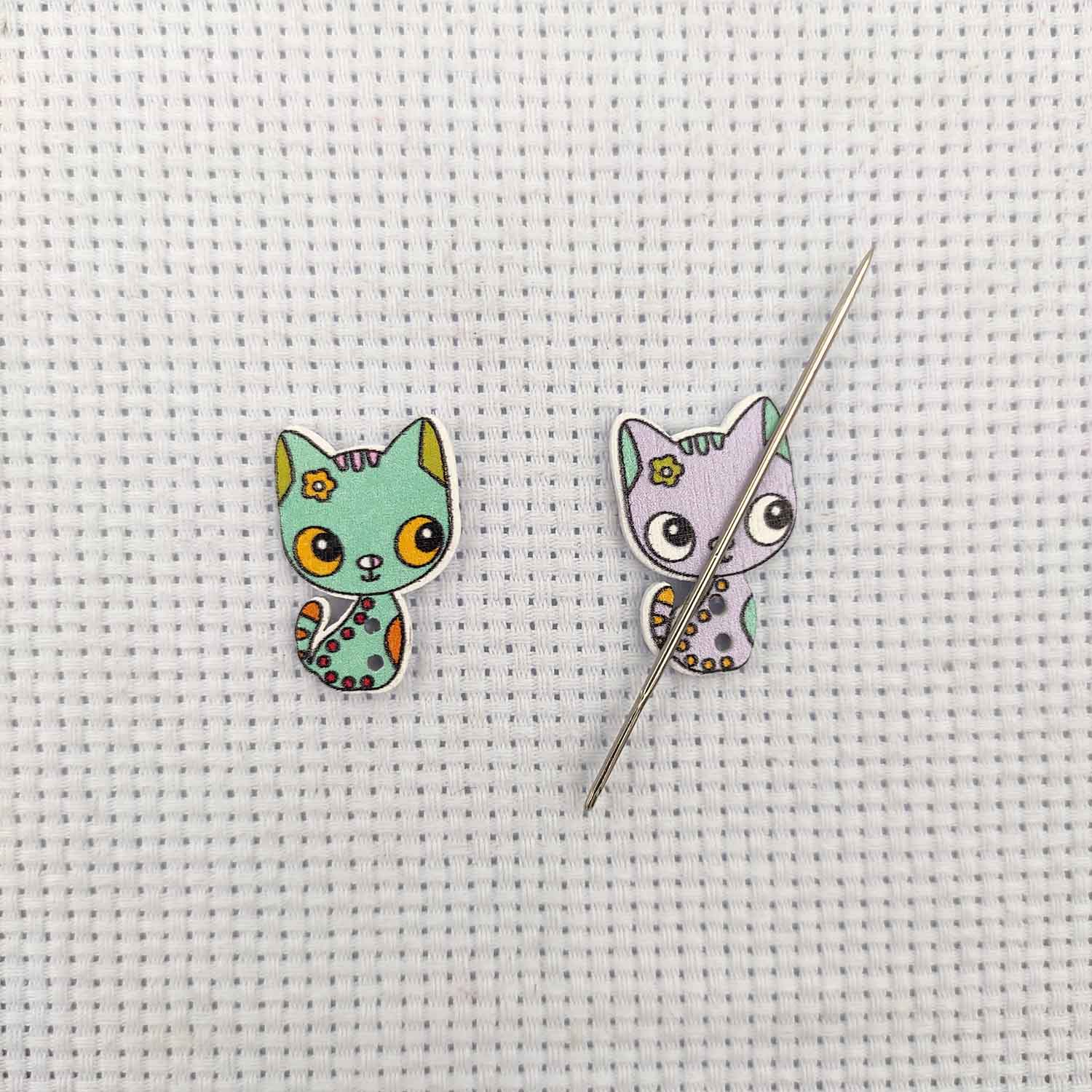 Needle Minder Magnet - 磁気ニードルマインダー木製クロスステッチセット猫縫製マグネットニードルキーパーファインダー刺繍アクセサリー針乳母