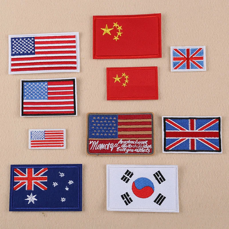 Embroidery In Australia - 米国、オーストラリア中国イングランド旗刺繍パッチ衣類の鉄服ジーンズバッグアップリケバッジストライプクラフト