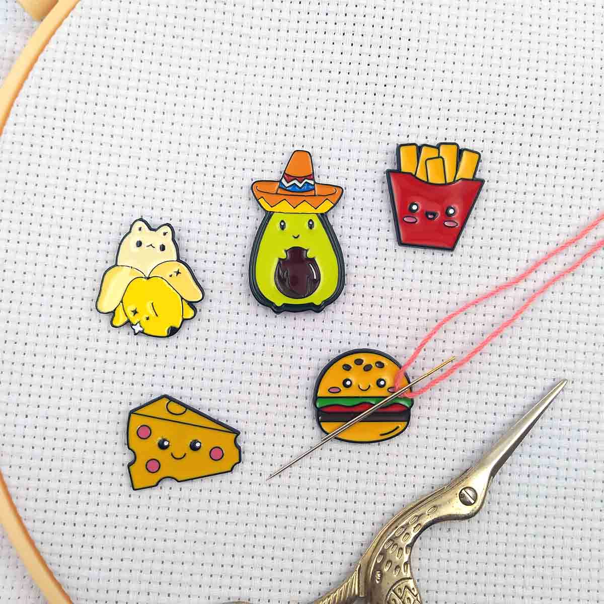 Needle Minder Magnet - クロスステッチ用の磁気ニードル,かわいいアボカドとソーイング用の針,刺finderアクセサリー