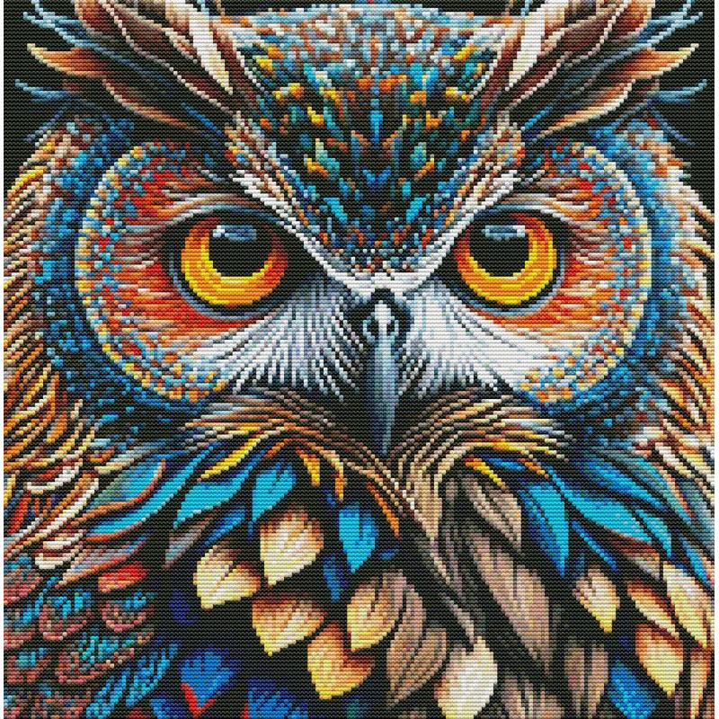 Embroidery X Pattern - DIY動物パターンクロスステッチセット、白いプリント生地、縫製キット、手作り刺embroidery、家庭用工芸品、フクロウ、14、16カラット、11カラット