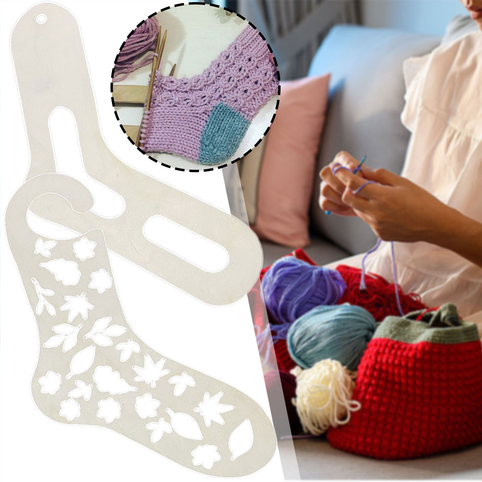 Embroidery On Socks - 靴下ストッキング用ニットツール、光沢のあるスタイル、葉のスタイル、軽量、大きな靴下ブロック、木製靴下フォーム、ストレッチャー、1個、2個