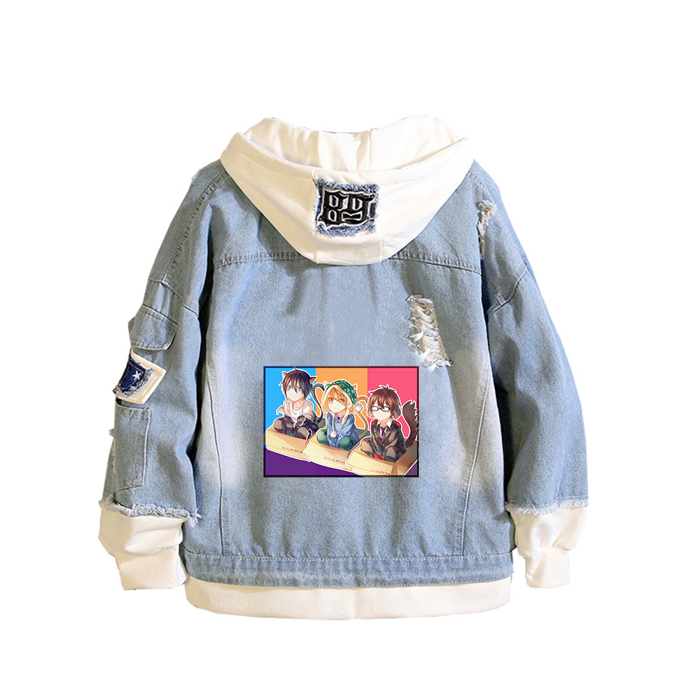 Embroidery Jacket Jeans - ノラガミ ARAGOTO プリント女性デミンジャケット YATO ジーンズパーカーボーイズフード付きスウェットシャツアニメストリート原宿カップルコート