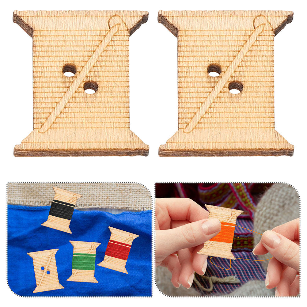 Embroidery Threads - 100個入り木製糸巻きボード、天然木ボビンオーガナイザー、縫製、刺繍、クロスステッチ糸収納クラフトツール
