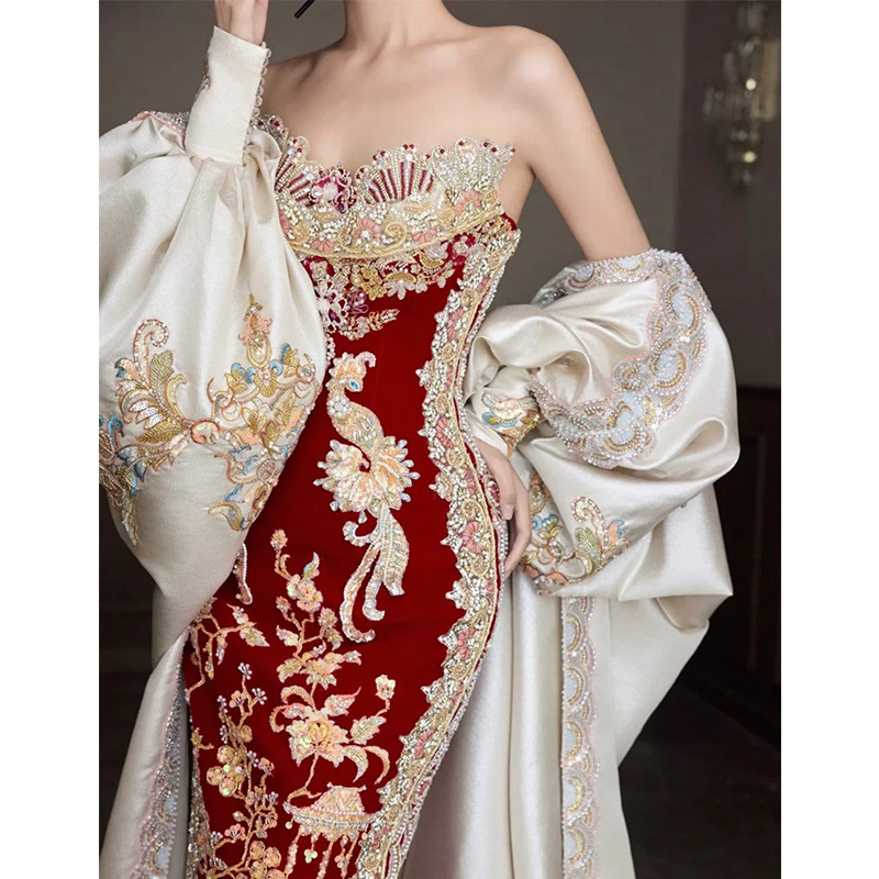 秀禾服2026新作チューブトップトーストショールインドネシア - Embroidery In Indonesia のレビューと価格