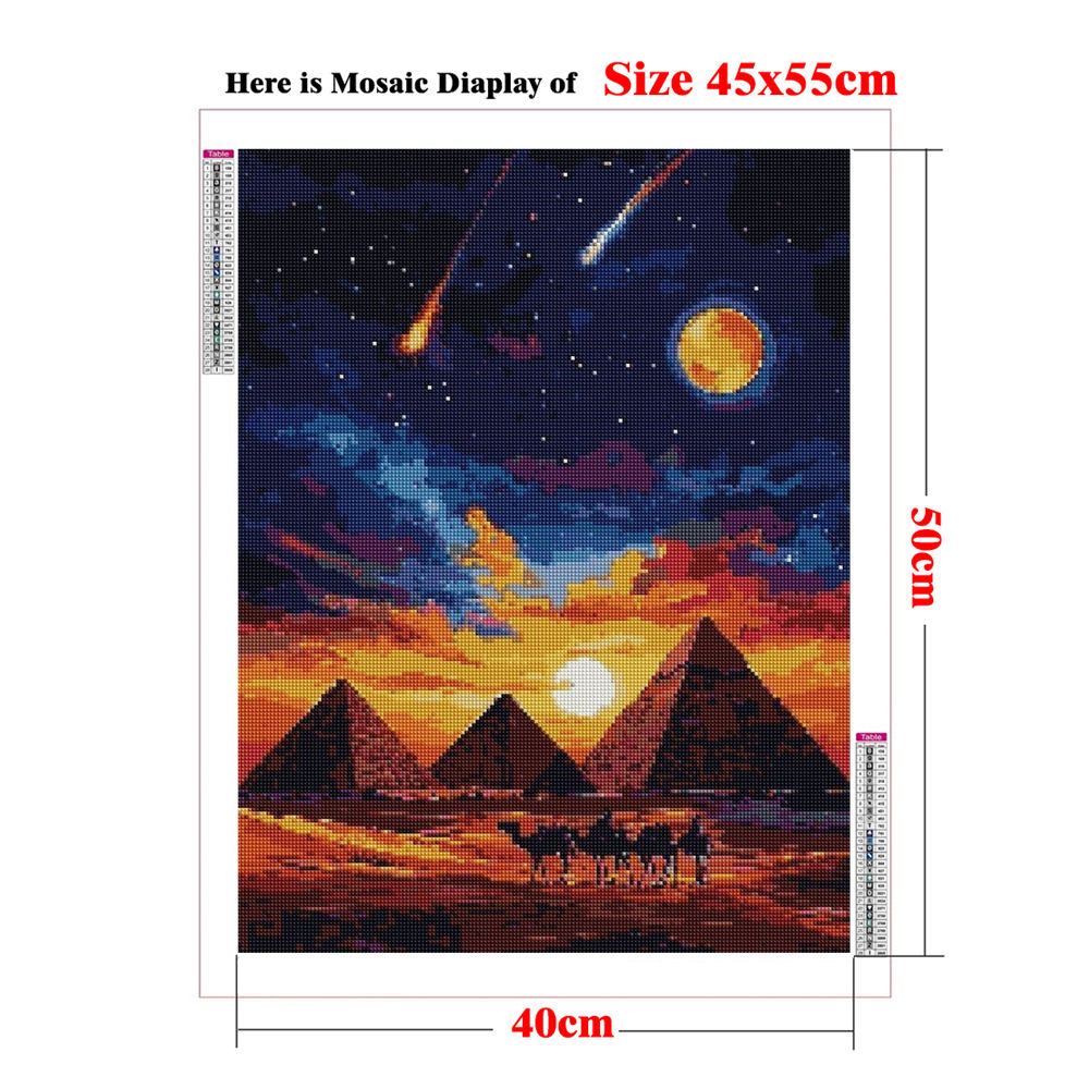 ダイヤモンドペインティングキット ギザの大ピラミッド絵画 D - Embroidery In Egypt のレビューと価格