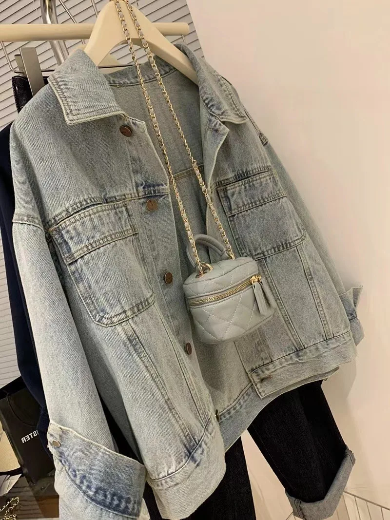 女性用ヴィンテージデニムコート,y2k,春,秋,コットン,ボ - Embroidery Jacket Jeans のレビューと価格
