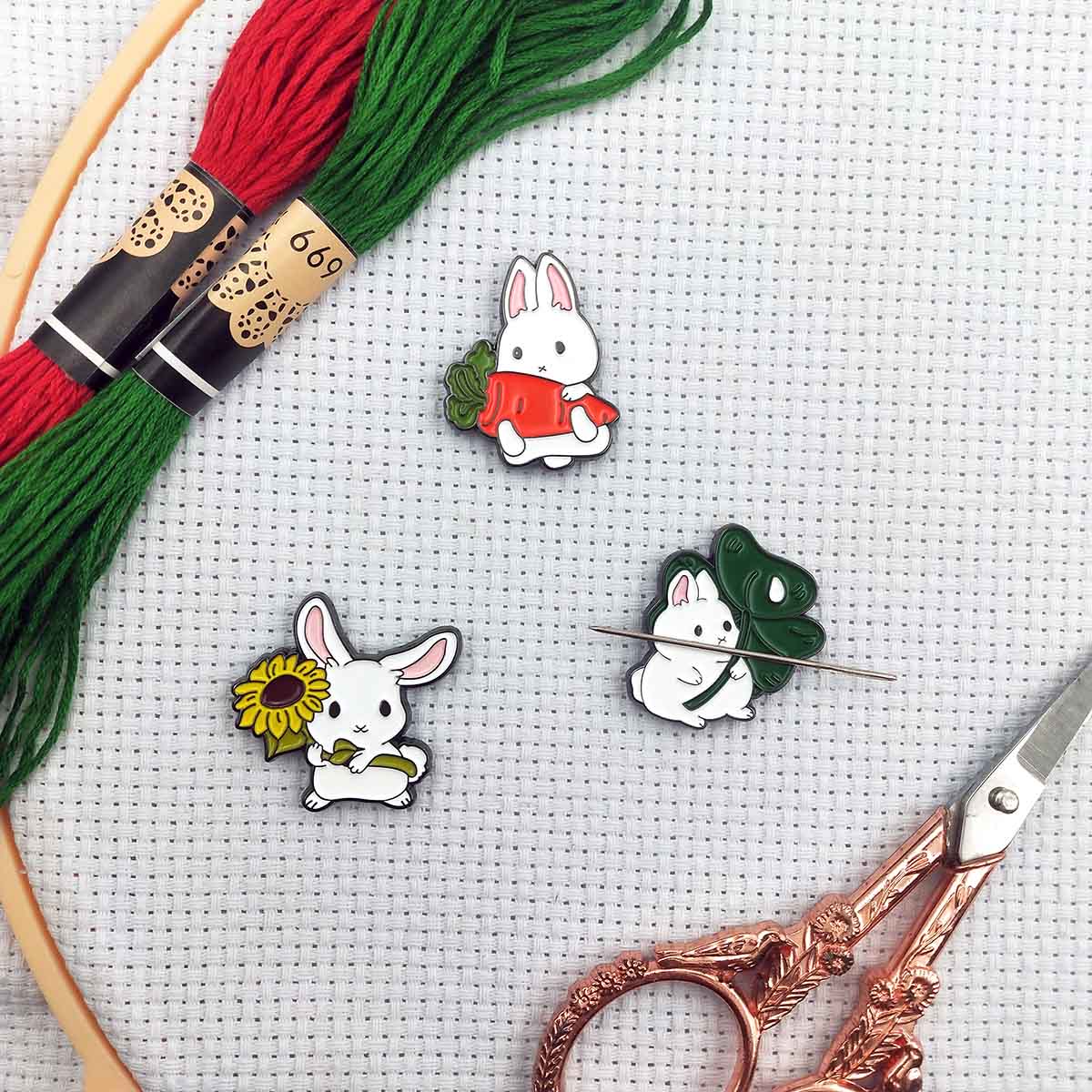 針ホルダー ウサギ、クロスステッチ用バニー針ホルダー、磁気針 - Needle Minder Magnet のレビューと価格