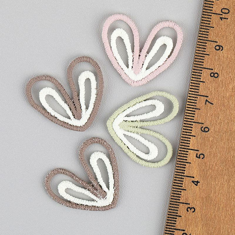 20個入りのかわいい刺繍入り中空ウサギ耳パッチ、DIYヘアク - Embroidery On Socks のレビューと価格