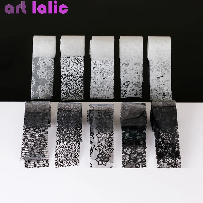 10ロール 2.5*60cm 新しい黒白レース転写箔ネイルア - Transfer Paper Carbon のレビューと価格