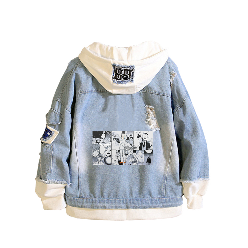 約束のネバーランドアニメジーンズジャケットレイノーマン漫画デ - Embroidery Jacket Jeans のレビューと価格