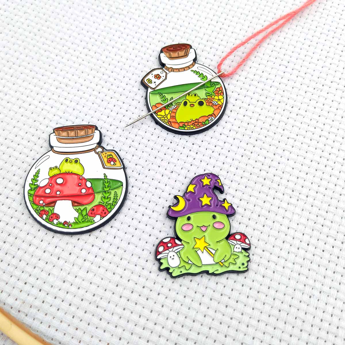 カエル型ニードルマインダー、刺繍用、かわいい緑のカエル磁気ニ - Needle Minder Magnet のレビューと価格