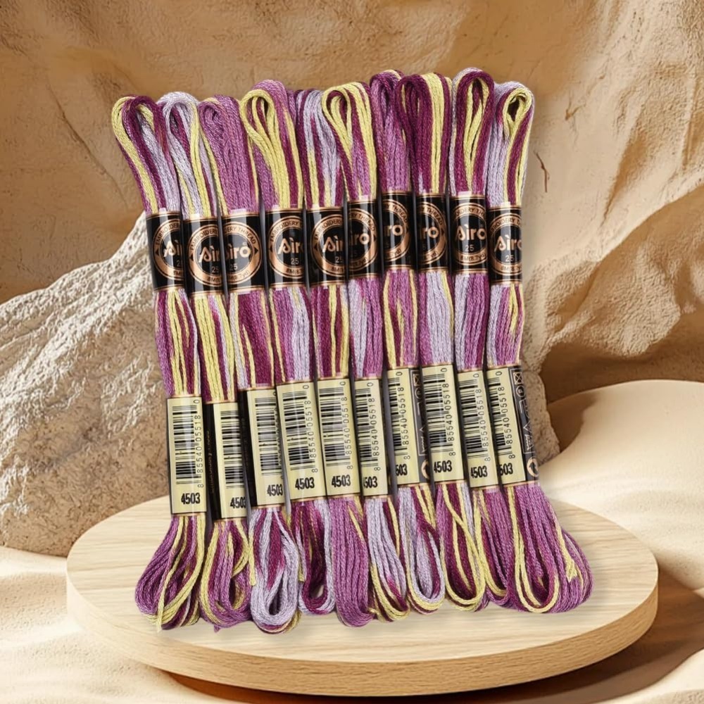 6 ストランド紫多彩な刺繍フロスグラデーションカラークロスス - Embroidery Threads のレビューと価格