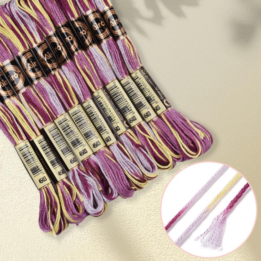 6 ストランド紫多彩な刺繍フロスグラデーションカラークロスス - Embroidery Threads のレビューと価格