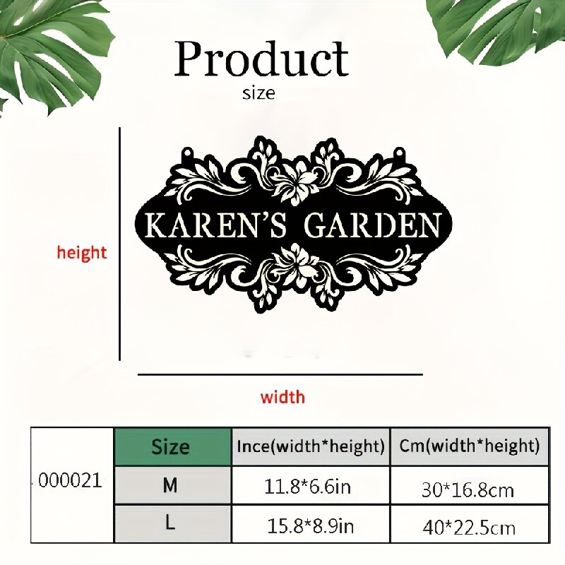 カスタムメタルアートサイン（名前/テキスト/日付入り）、屋外 - Embroidery Garden のレビューと価格