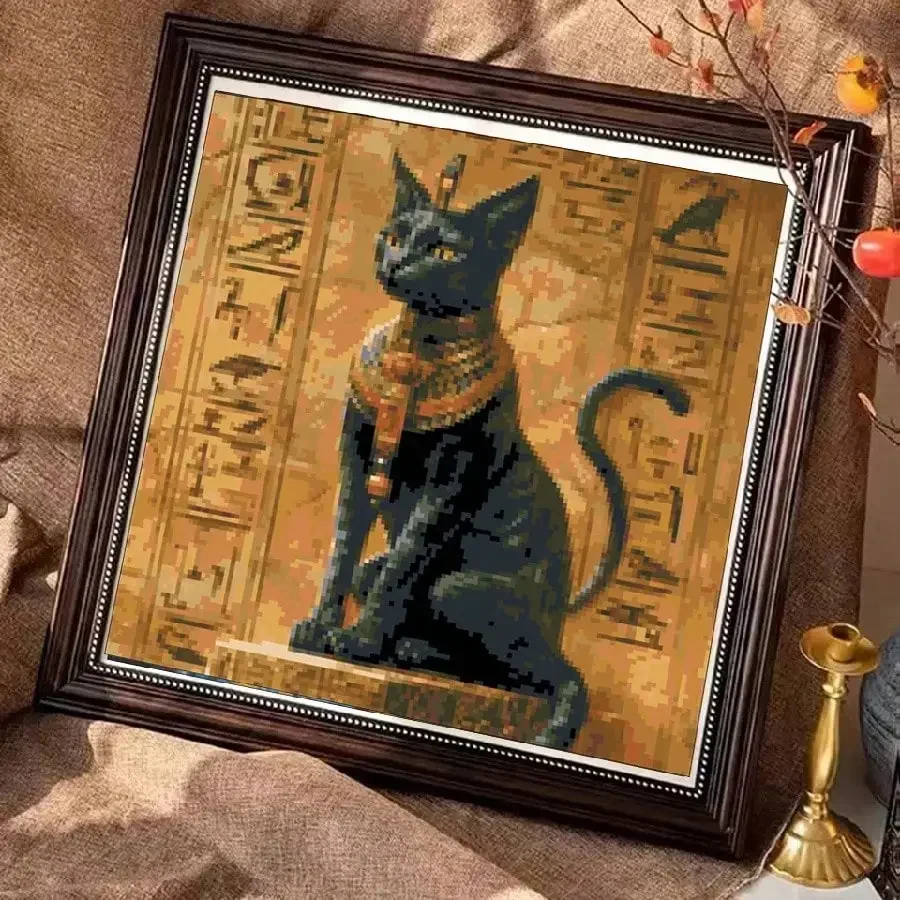 古代エジプトの猫 新しいスタイル DIY アートクラフト 大 - Embroidery In Egypt のレビューと価格