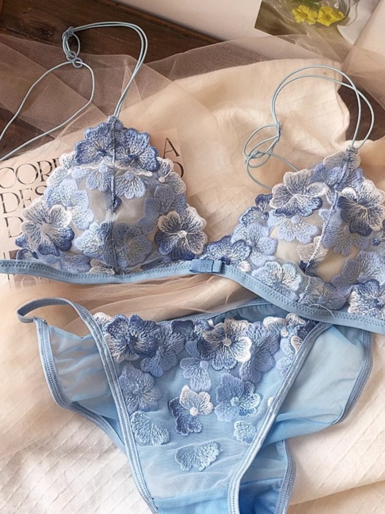 フランスのニッチランジェリーセット、刺繍メッシュのトライアン - Embroidery In Australia のレビューと価格