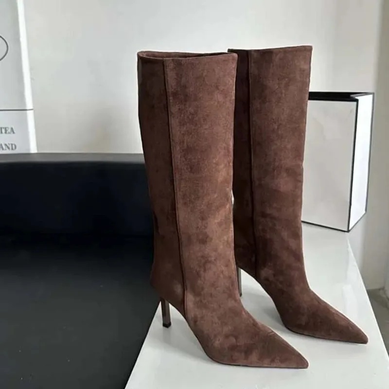 高級婦人用ロングブーツ ファッションスエードスローチブーツ  - Embroidery Designer のレビューと価格