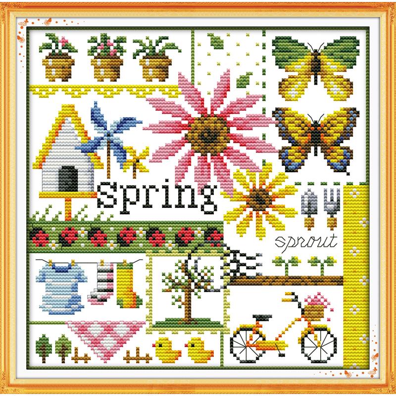 四季のパターン,春,夏,秋,冬のクロスステッチ刺繡キット,d - Embroidery X Pattern のレビューと価格
