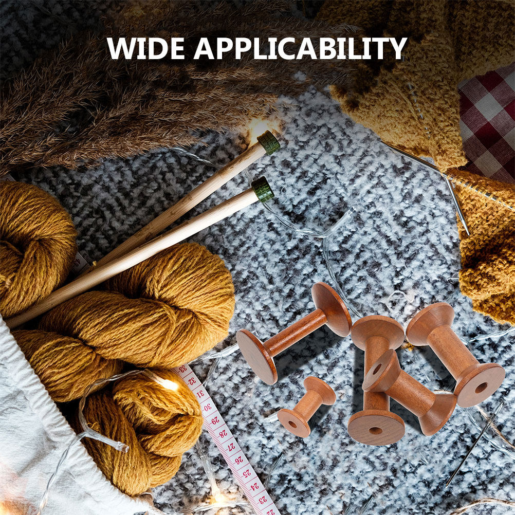 7個の木製ボビンセット省スペーススムーズ仕上げ糸スプールホル - Embroidery Threads のレビューと価格