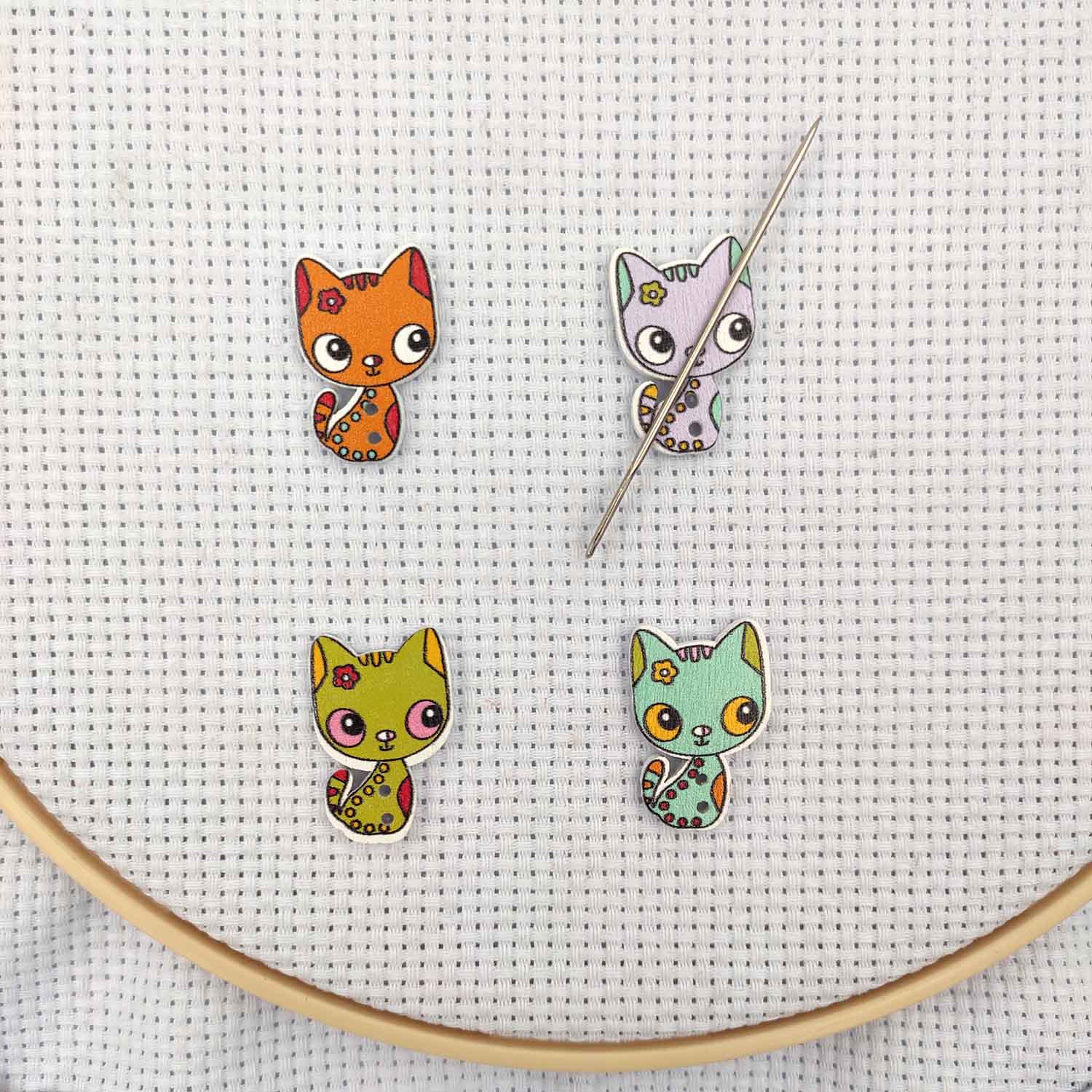 磁気ニードルマインダー木製クロスステッチセット猫縫製マグネッ - Needle Minder Magnet のレビューと価格