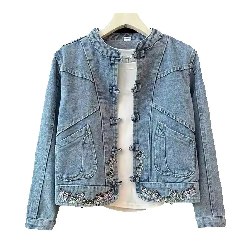 2025年春夏新作ファッションデニムジャケット レディース  - Embroidery Jacket Jeans のレビューと価格