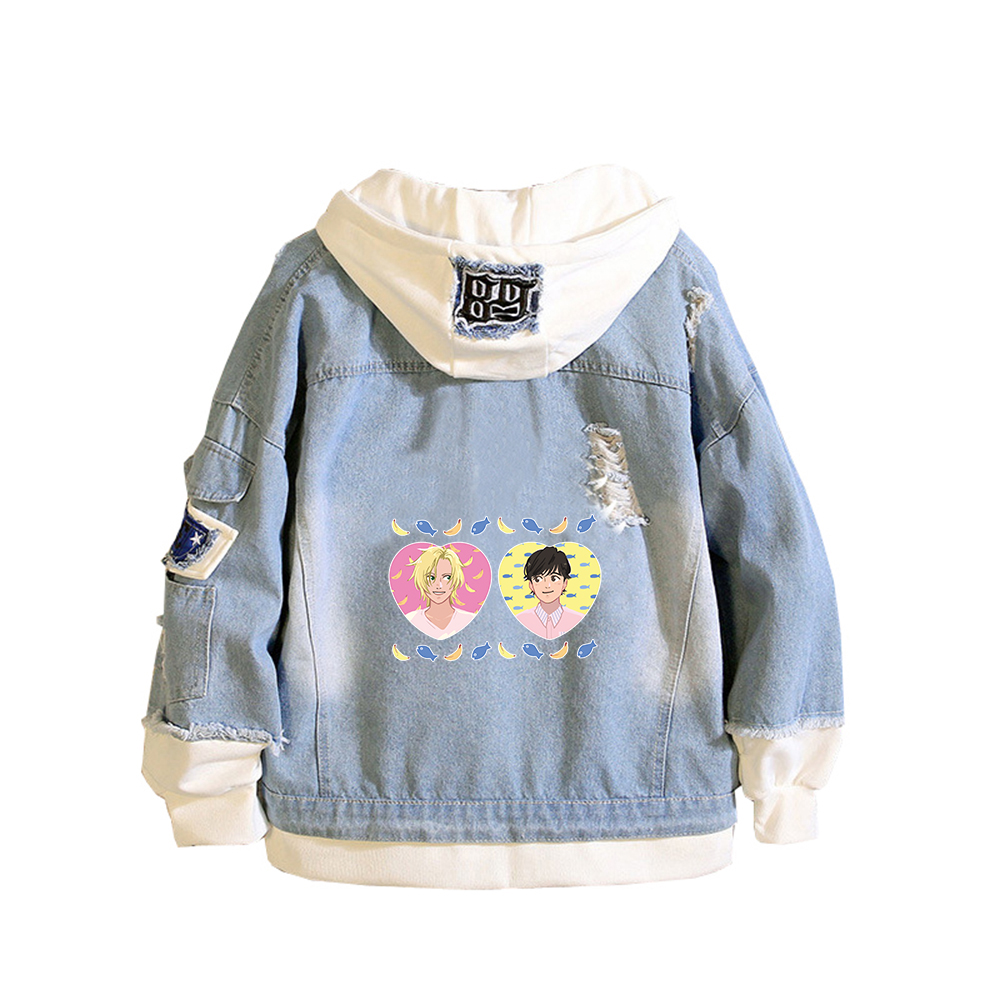 バナナフィッシュデミンジャケットアニメジーンズパーカーアッシ - Embroidery Jacket Jeans のレビューと価格