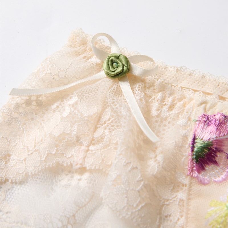 レースシースルー女性のセクシーなランジェリーローウエストフラ - Embroidery Flower のレビューと価格