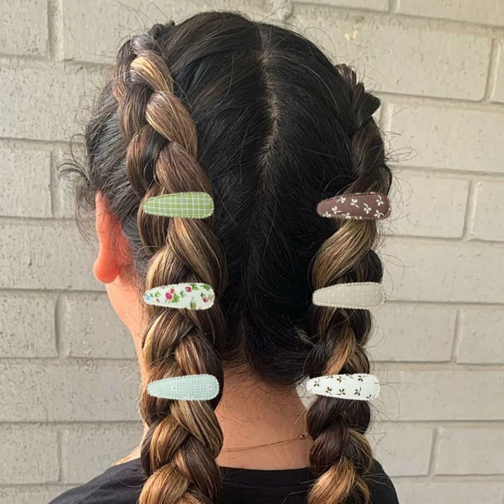6個セット 可愛い2インチベビーヘアクリップ 花柄プリント手 - Embroidery Love のレビューと価格