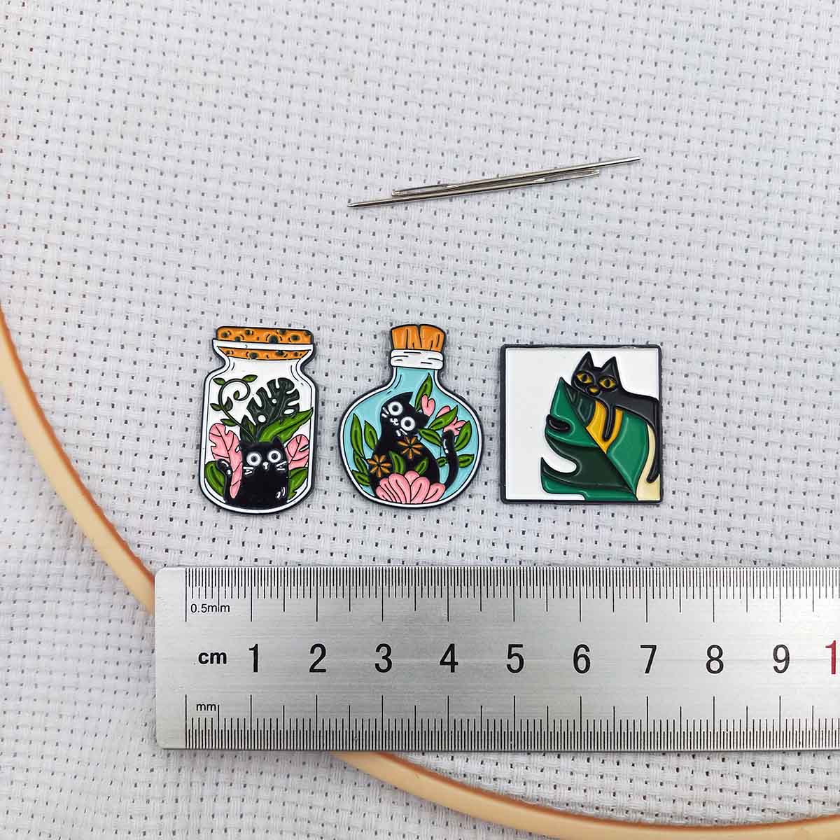 黒猫磁気ニードルマインダー、クロスステッチ用、かわいい縫製用 - Needle Minder Magnet のレビューと価格