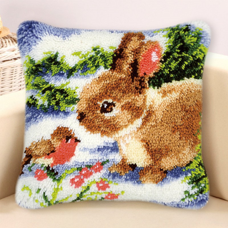 ラビットホースラッチフックキット、スミルナ枕カバー、ノットピ - Embroidery Rabbit のレビューと価格