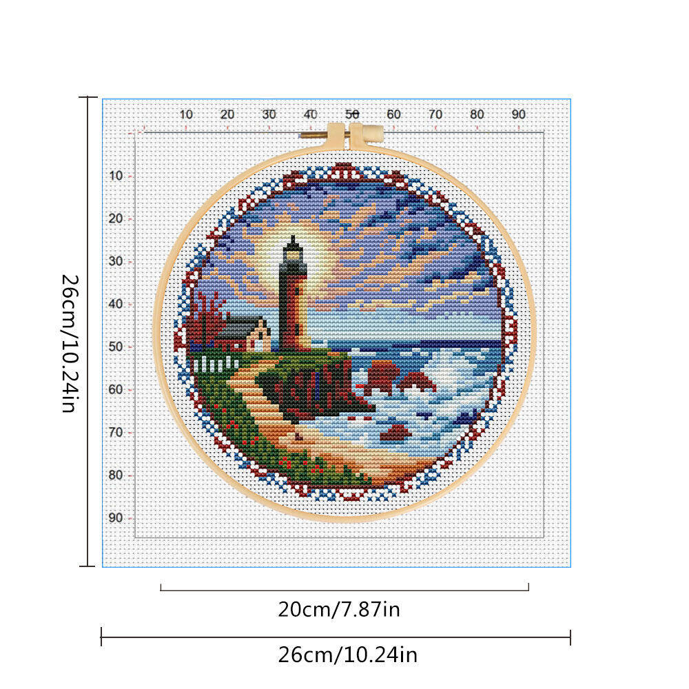 クロスステッチ灯台フープツール 11CT 風景パターン DI - Embroidery X Pattern のレビューと価格