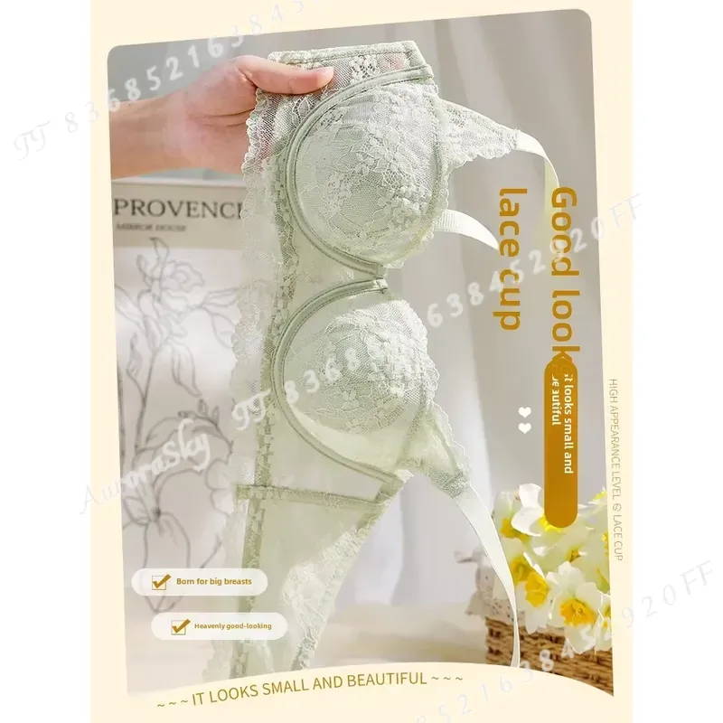 女性用夏用レースブラジャー、超薄型通気性シームレスプッシュア - Embroidery Rabbit のレビューと価格