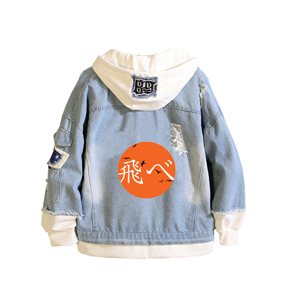 ハイキュー烏野 VBC プリント女性ジーンズジャケットアニメ - Embroidery Jacket Jeans のレビューと価格