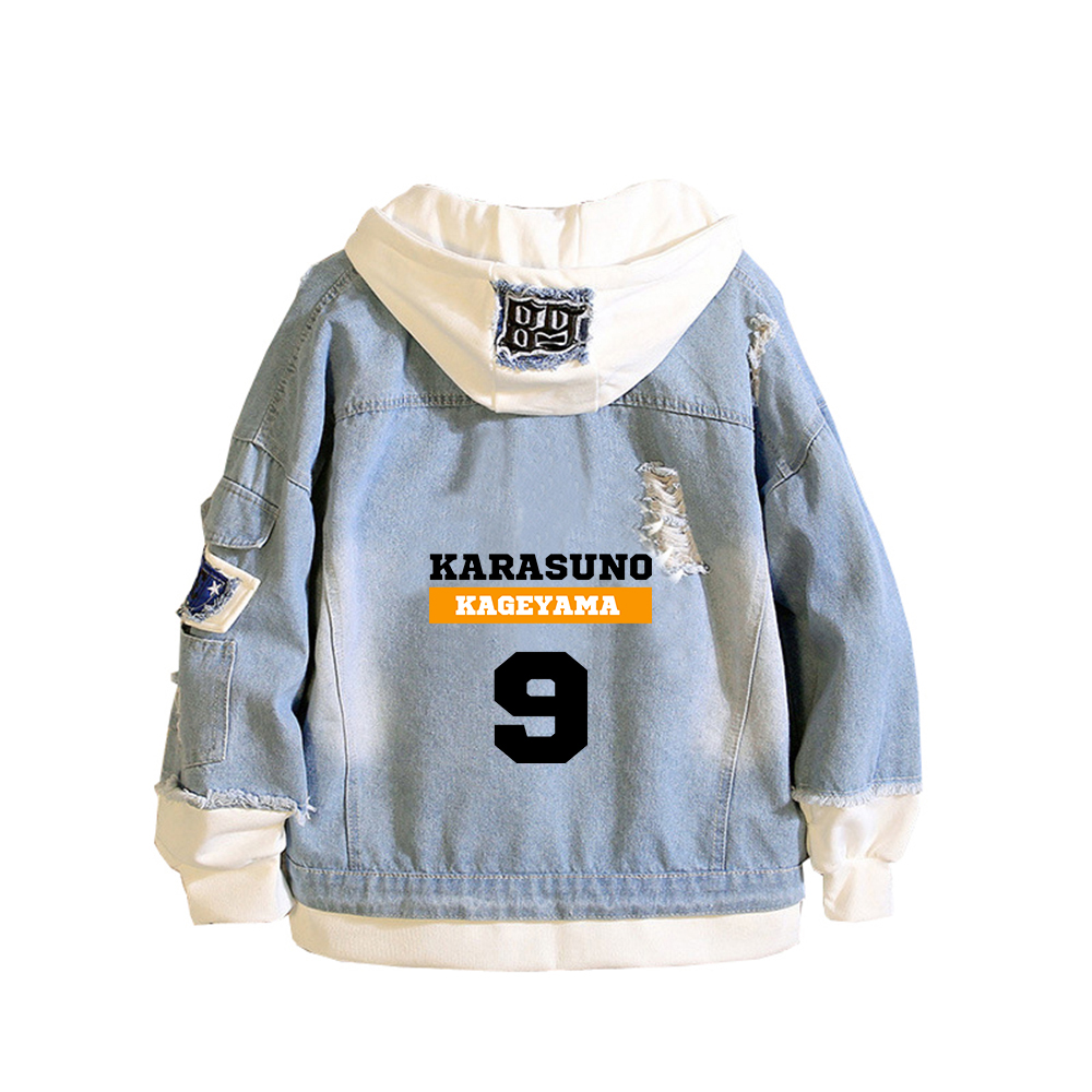 ハイキュー烏野 VBC プリント女性ジーンズジャケットアニメ - Embroidery Jacket Jeans のレビューと価格