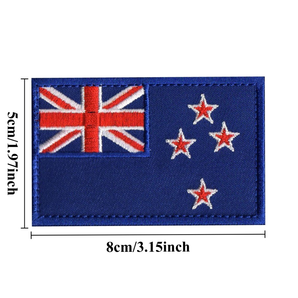 8×5cm ニュージーランド・オーストラリア国旗 フック＆ル - Embroidery In Australia のレビューと価格