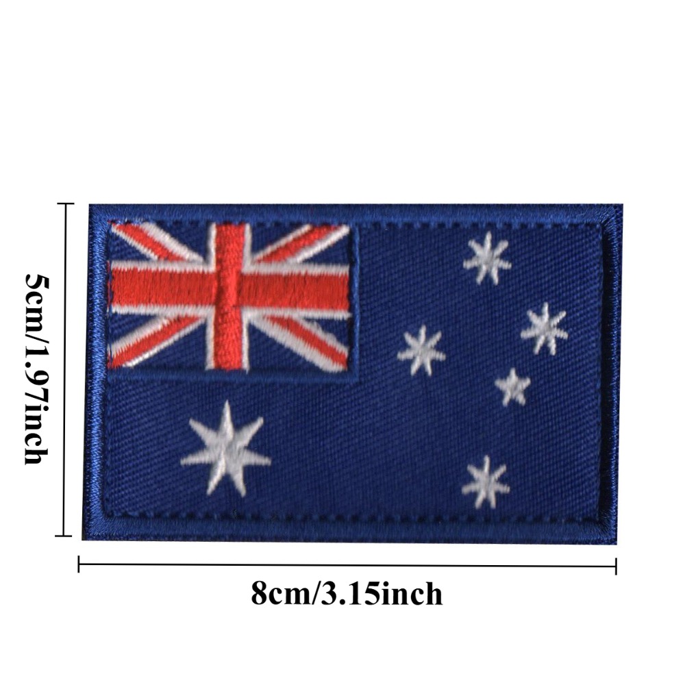 8×5cm ニュージーランド・オーストラリア国旗 フック＆ル - Embroidery In Australia のレビューと価格