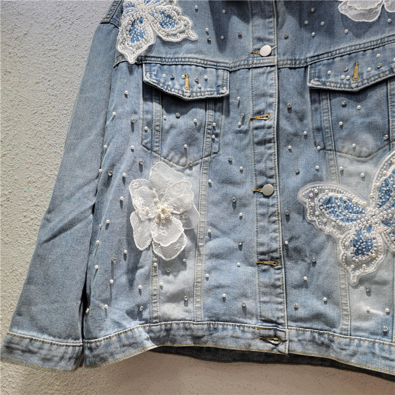 2026年春秋韓国デニムジャケット レディース 重刺繍3D蝶 - Embroidery Jacket Jeans のレビューと価格