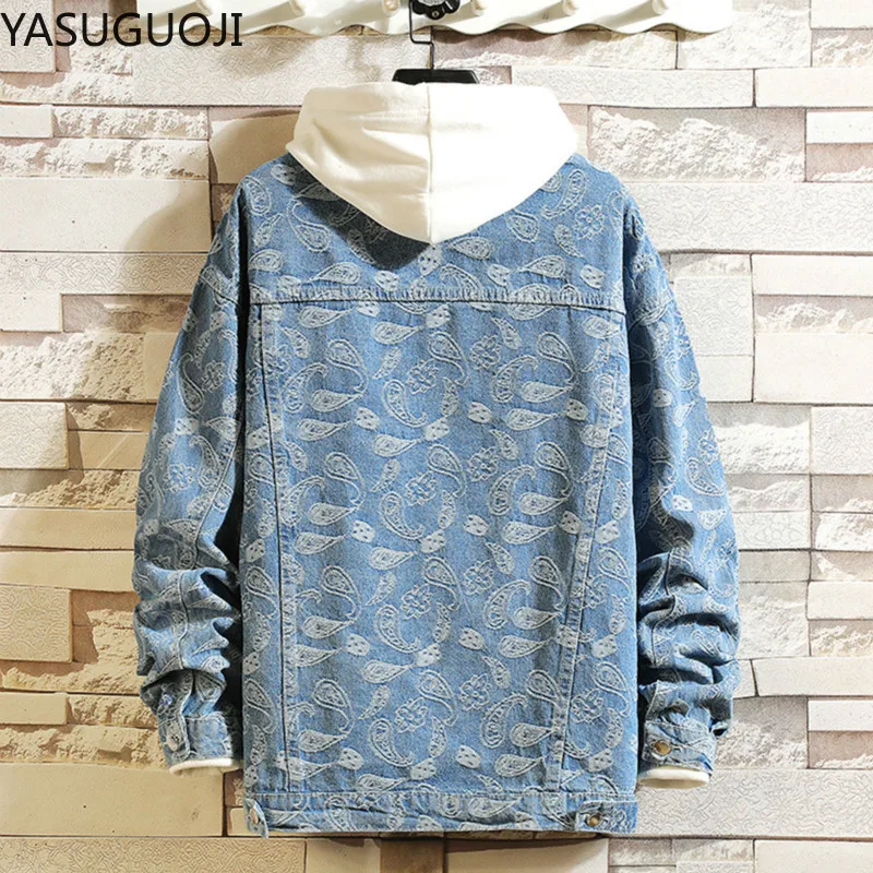 新 2025 春日本のヴィンテージプリントデニムジャケット男 - Embroidery Jacket Jeans のレビューと価格
