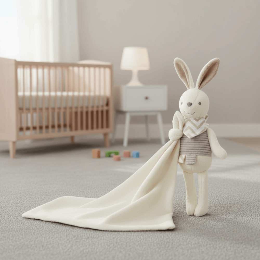 正方形のベビーウサギの掛け布団エレガントなリボン装飾ぬいぐる - Embroidery Rabbit のレビューと価格