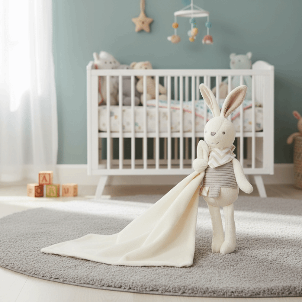 正方形のベビーウサギの掛け布団エレガントなリボン装飾ぬいぐる - Embroidery Rabbit のレビューと価格