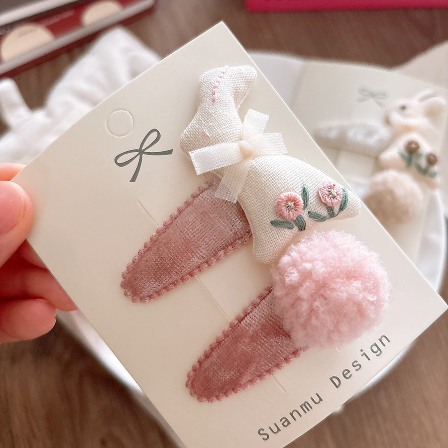 秋冬甘い 3D 刺繍かわいいウサギの赤ちゃんベルベット BB - Embroidery Rabbit のレビューと価格