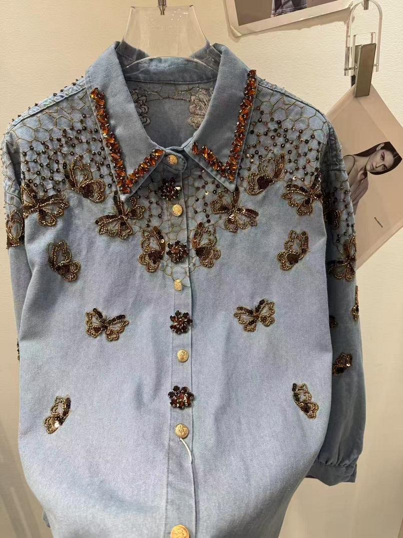 ラグジュアリースタイルデニムジャケット レディース ルーズカ - Embroidery Jacket Jeans のレビューと価格