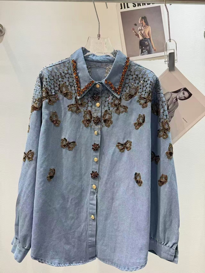ラグジュアリースタイルデニムジャケット レディース ルーズカ - Embroidery Jacket Jeans のレビューと価格
