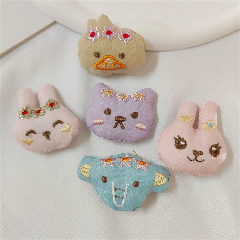 5 個新しい刺繍ウサギカエルクマ生地アクセサリー漫画刺繍動物 - Embroidery Rabbit のレビューと価格