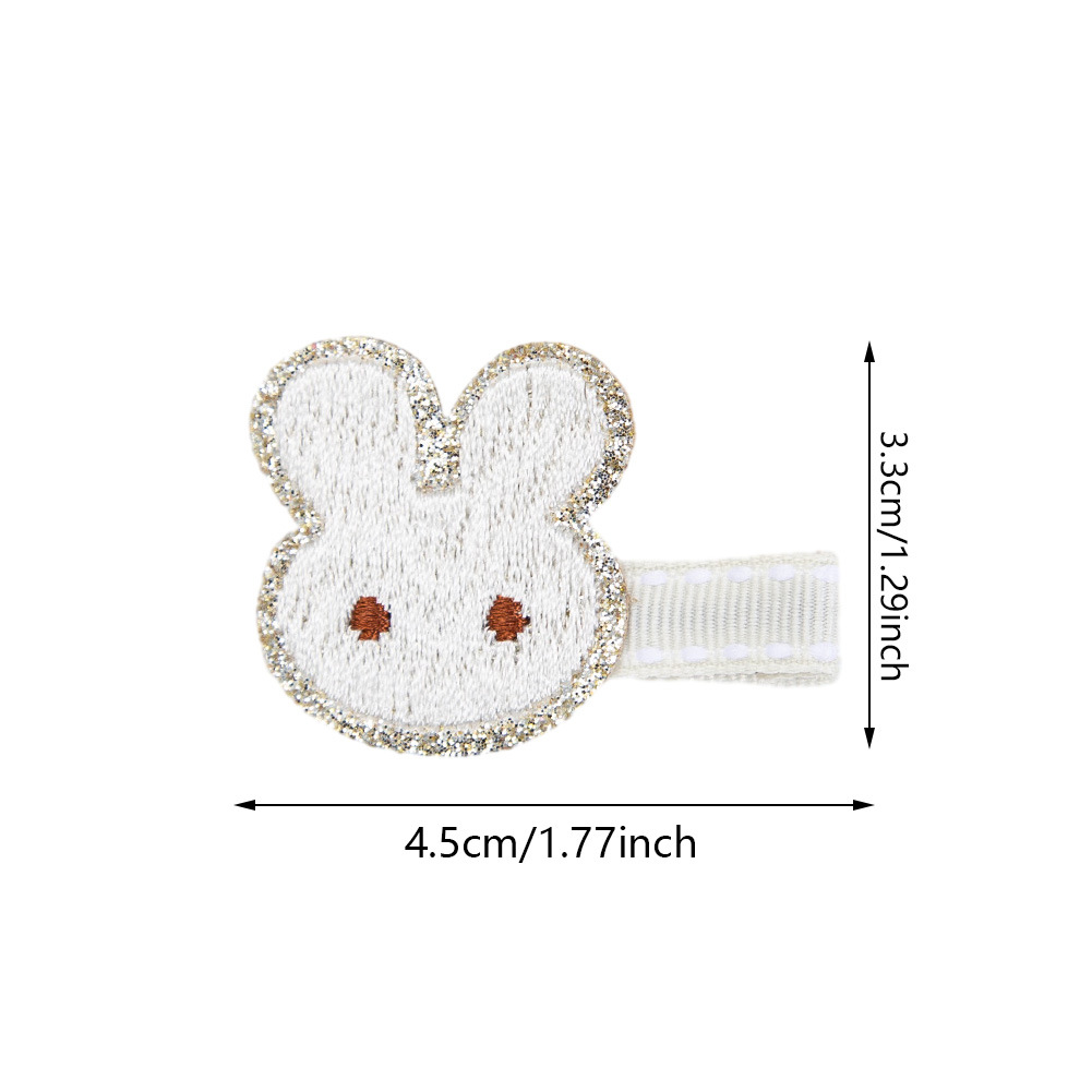 50 ピース/ロット刺繍バニー弓ヘアクリップかわいいウサギの - Embroidery Rabbit のレビューと価格