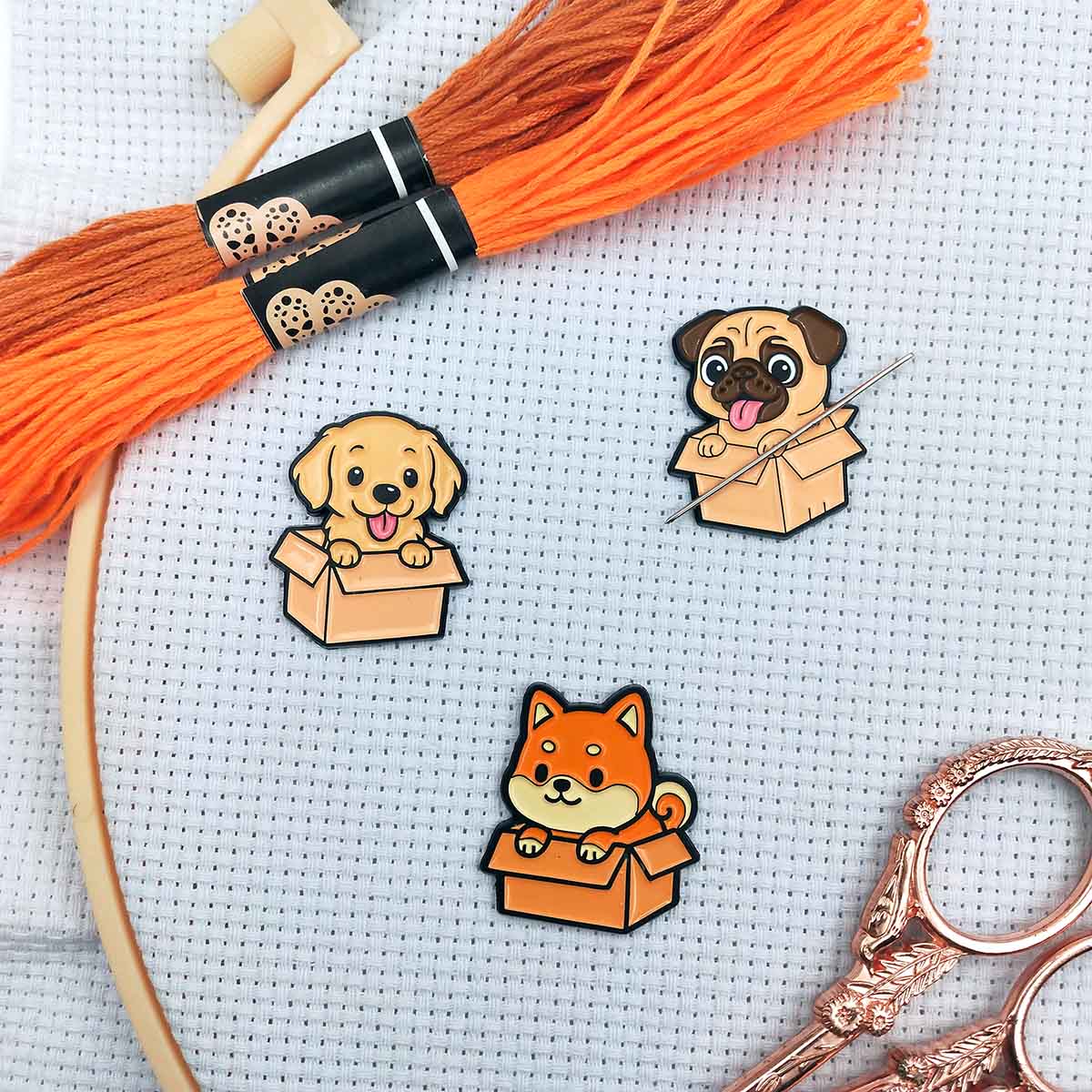 クロスステッチ用磁気ニードルマインダー、子犬型ニードルキーパ - Needle Minder Magnet のレビューと価格