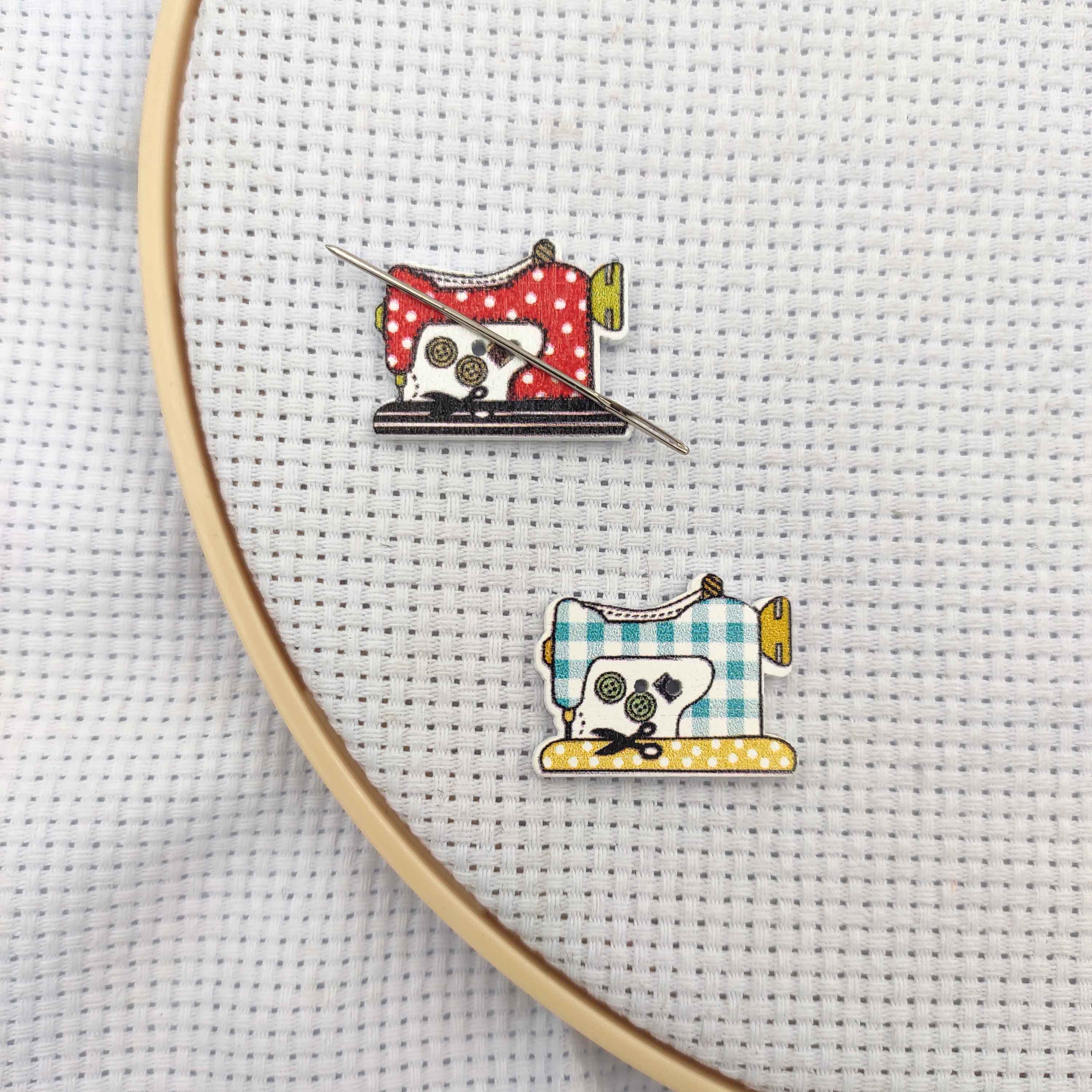 ニードルマインダー木製ミシン 2 個ニードルホルダー刺繍マグ - Needle Minder Magnet のレビューと価格